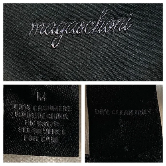 Megaschoni Cashmere Open Long High Low Ivory Cardigan SZ M - Picture 13 of 13